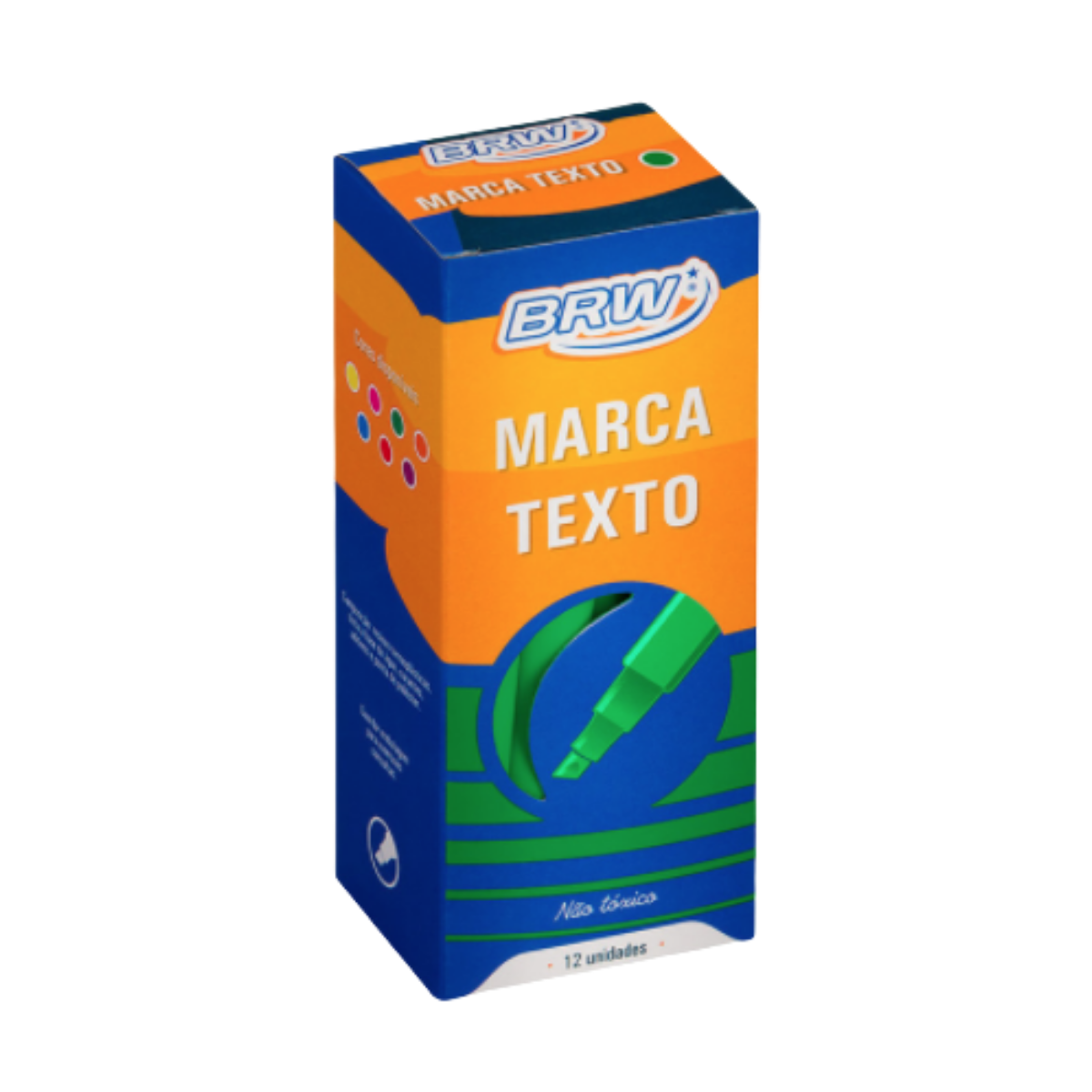 Marca-Texto Fluorescente Verde BRW - Caixa C/12un