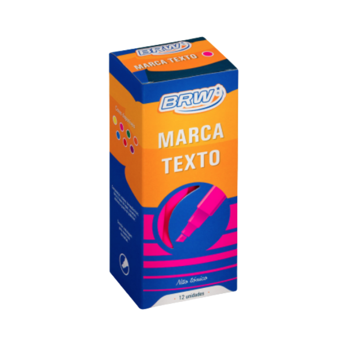 Marca-Texto Fluorescente Rosa BRW - Caixa C/12un