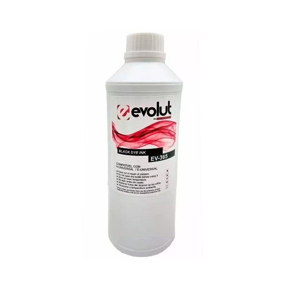 Refil de Tinta Evolut Para Hp e Epson Et365 Preto - 1L