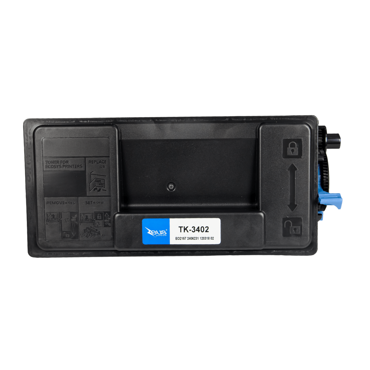Cartucho de Toner P/ Kyocera TK3402 Preto C/ Chip 12.5K - Zeus