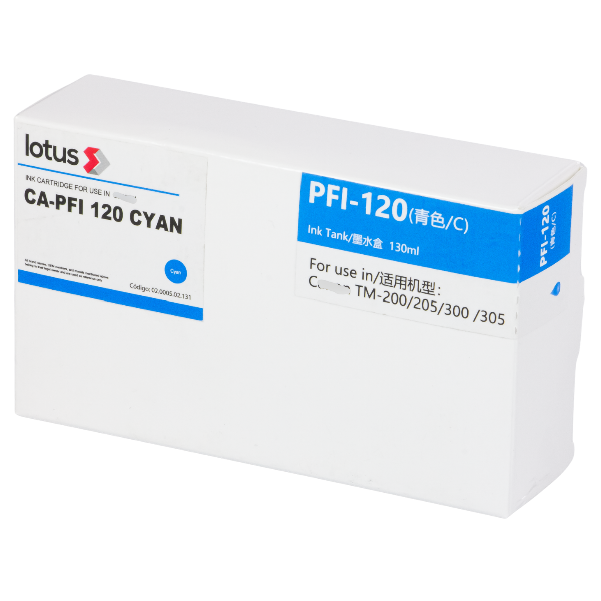 Cartucho de Tinta P/ Plotter Canon PFI-120 Ciano 130ml - Lotus