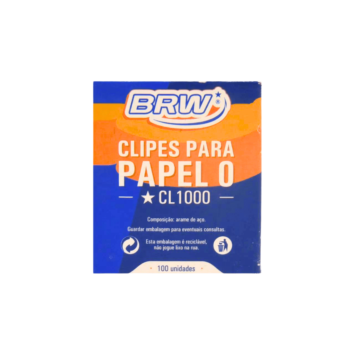 Clipes P/ Papel 0/0 - Cx C/ 100 Un - BRW