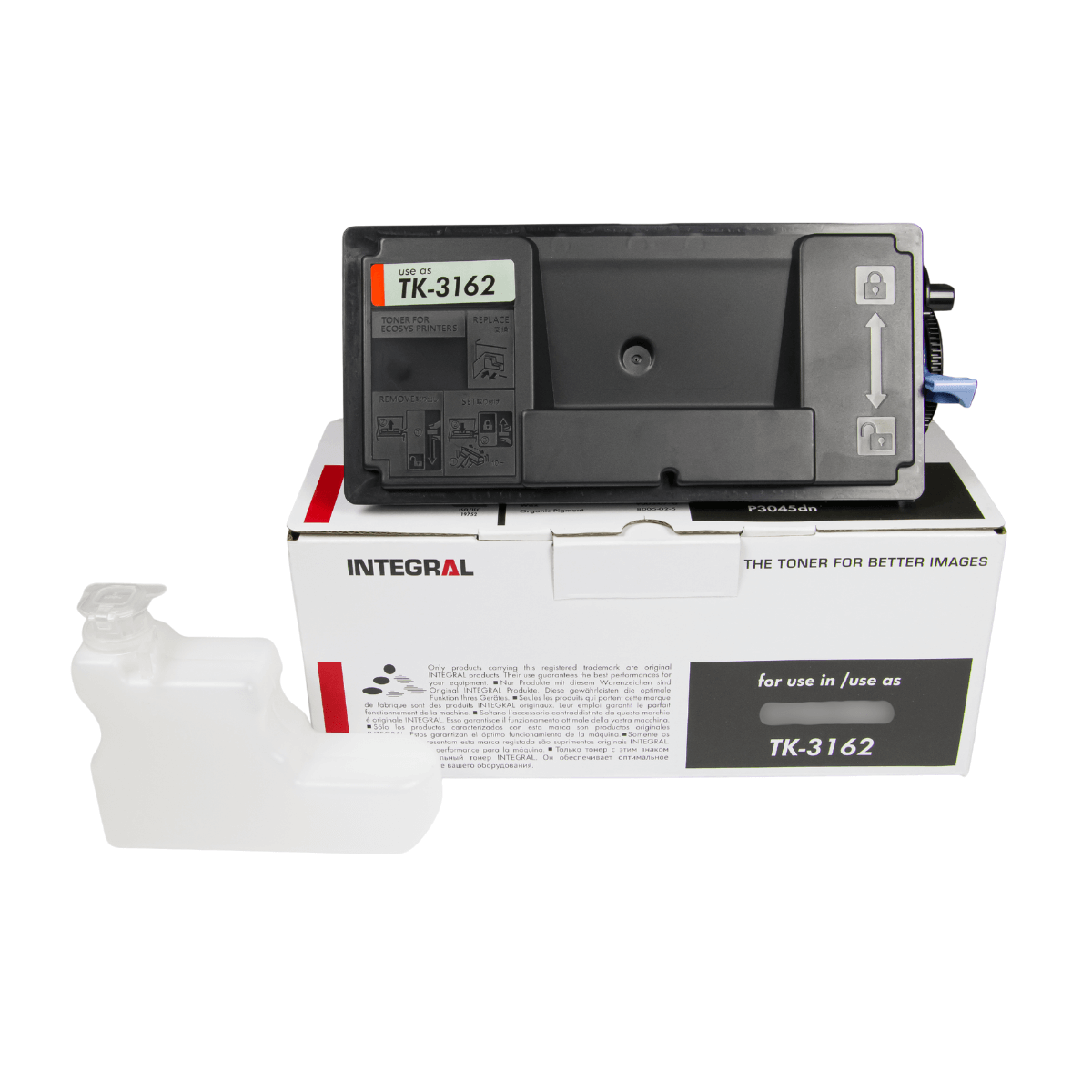 Cartucho de Toner Integral Compatível Tk3162 p/ Kyocera Com Chip - 12.5K