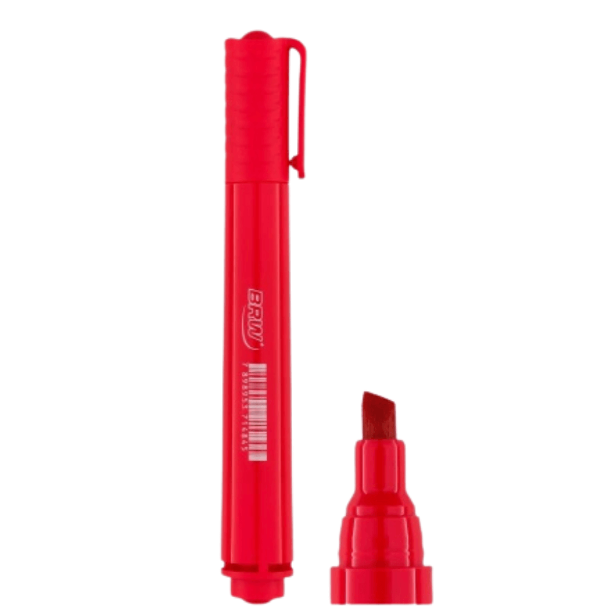 Marcador Permanente Vermelho C/ Ponta Chanfrada