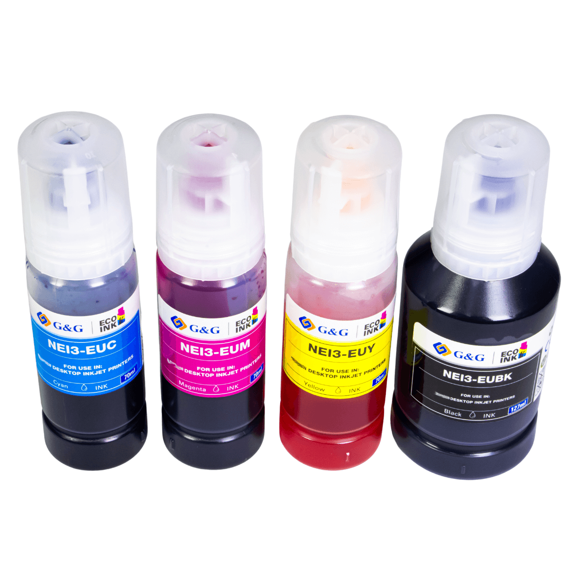 Kit 4x Refil de Tinta P/ Epson T504 T544 Corante CMYK - G&G
