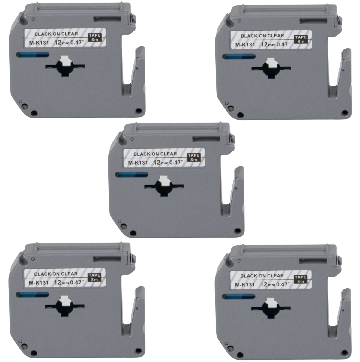 Kit 5x Fita P/ Rotulador Brother M-K131 12mm x 8m Black/ Clear - X-Full