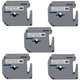 Kit 5x Fita P/ Rotulador Brother M-K131 12mm x 8m Black/ Clear - X-Full