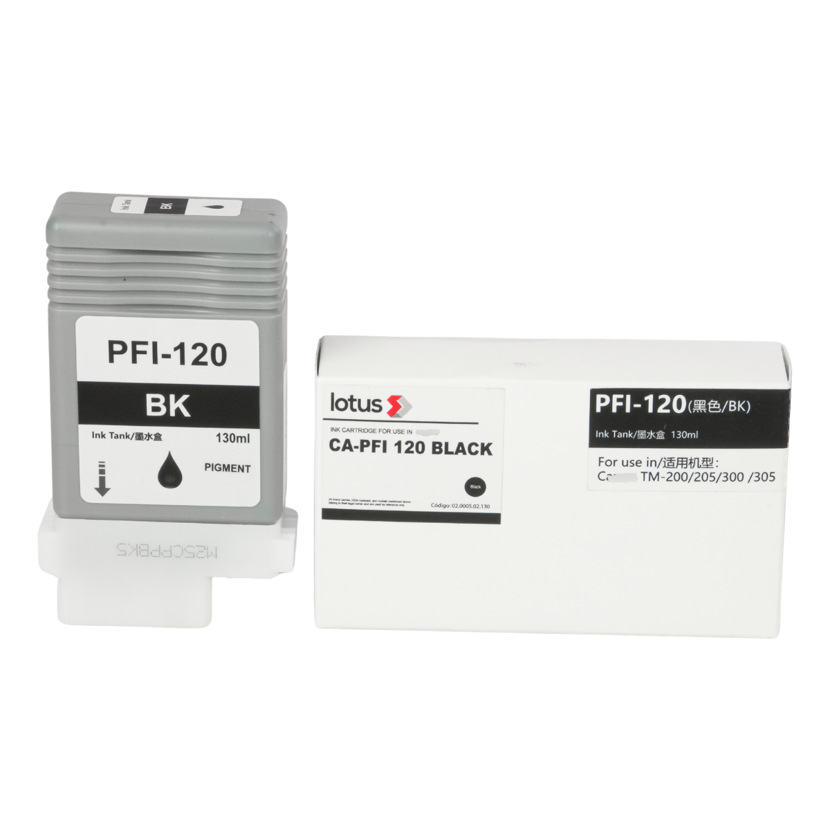 Cartucho de Tinta P/ Plotter Canon PFI-120 Black BK  130ml - Lotus