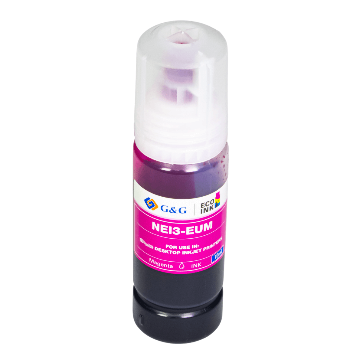 Refil de Tinta P/ Epson T504 T544 Magenta Corante 70ml - G&G (NEI3-EUM)