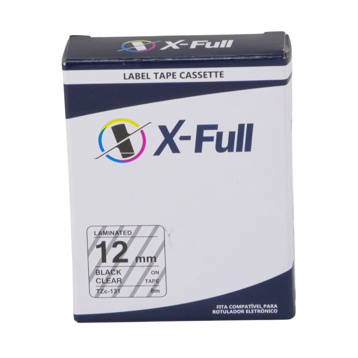 Fita P/ Rotulador Brother TZc-131 TZe-131 12mm x 8m Black/ Clear - X-Full