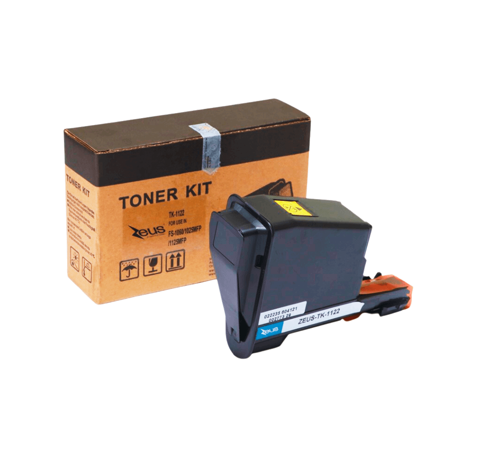 Kit 4 Toners Compatíveis Zeus TK1122 P/ Kyocera C/ Chip - 3K
