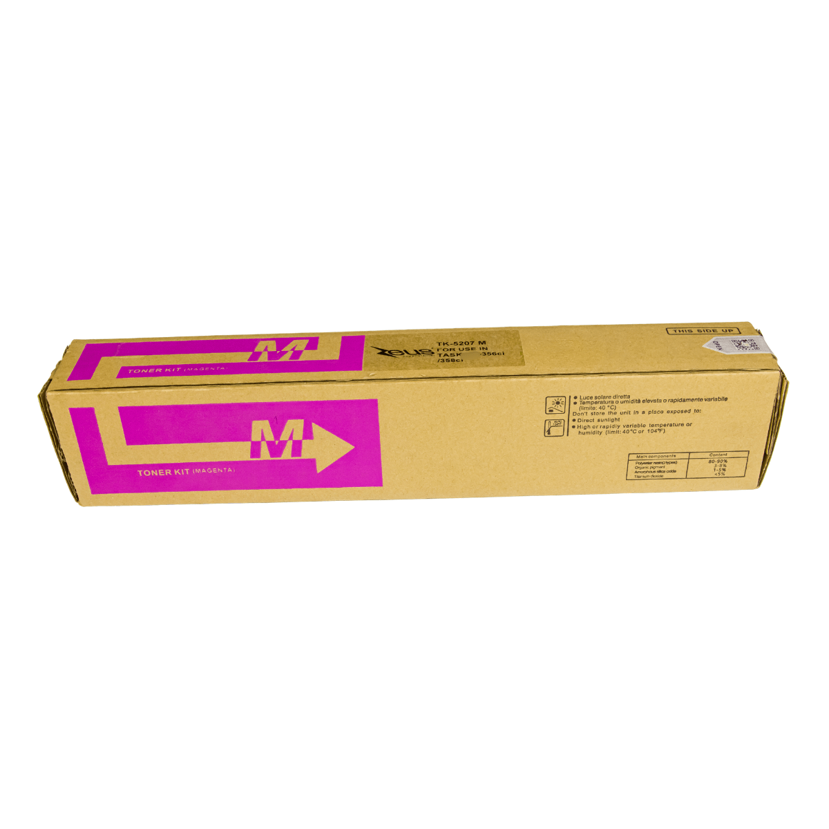 Toner Compatível Zeus TK5207 Magenta P/ Kyocera C/ Chip - 12K