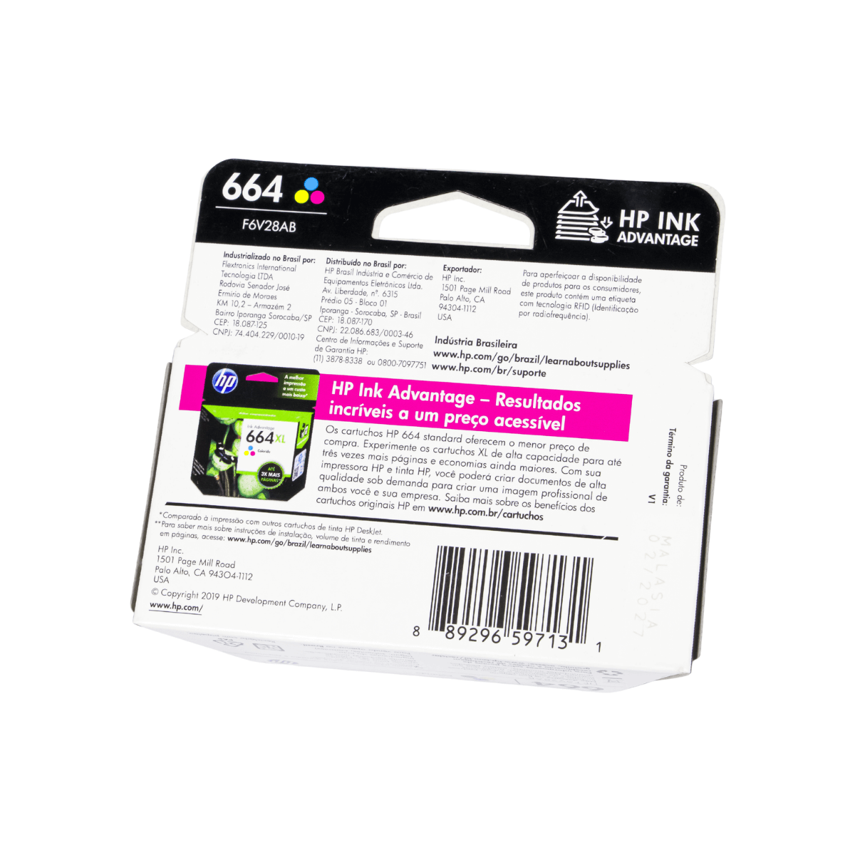 Cartucho de Tinta HP 664 Tricolor Para Deskjet Ink Advantage 1115 2136