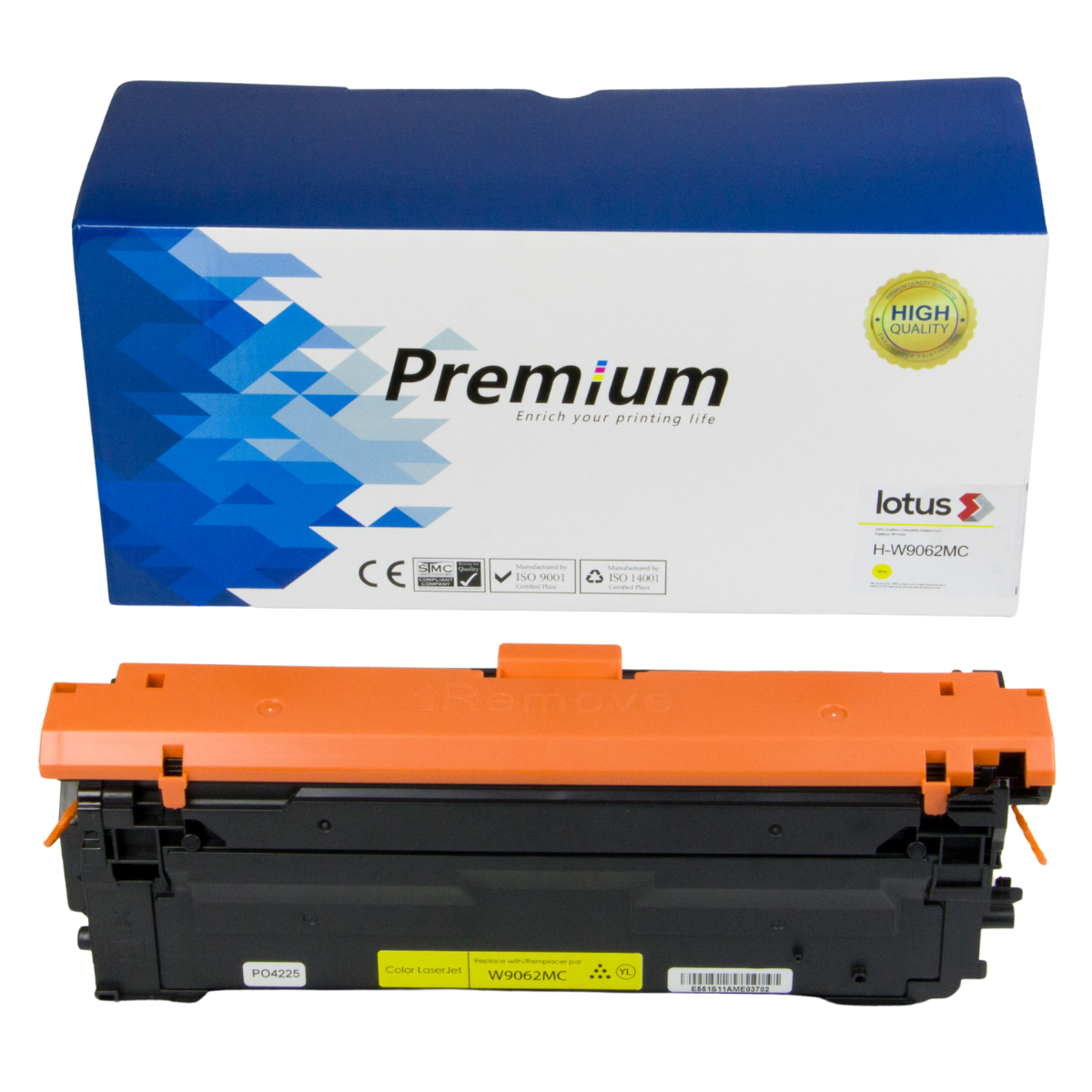 Cartucho de Toner P/ HP W9063 E55040 E57540 C/ Chip Amarelo 12.5K - Lotus
