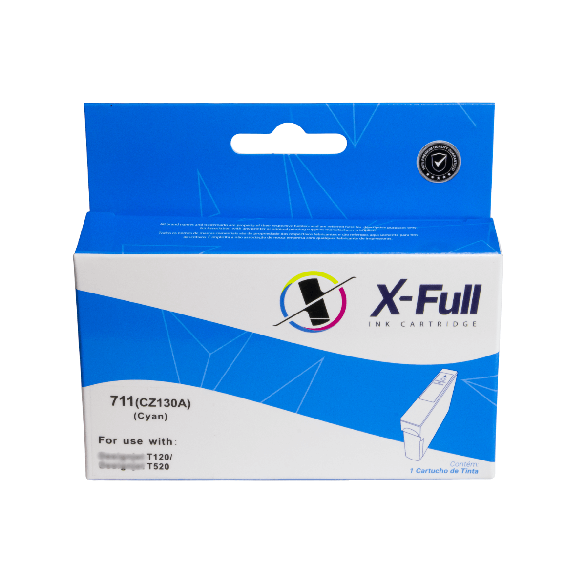 Cartucho de Tinta P/ HP 711XL CZ130A T520 T120 Ciano C/ Chip 27ml - X-Full