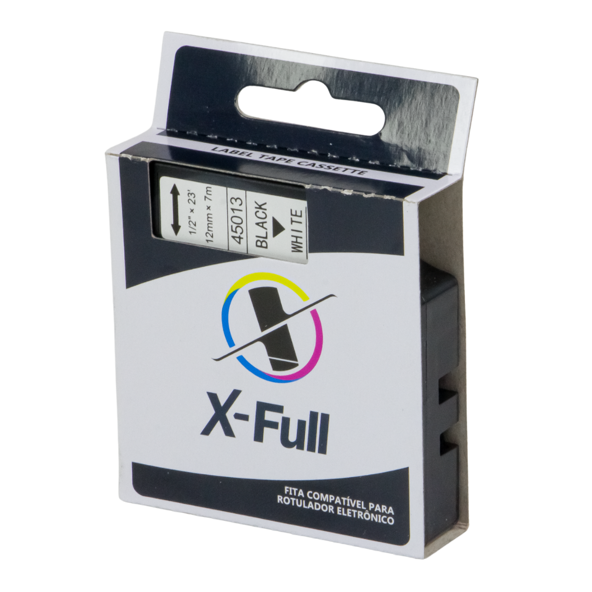 Fita P/ Rotulador Dymo  45013 12mm x 7m Black/ White - X-Full