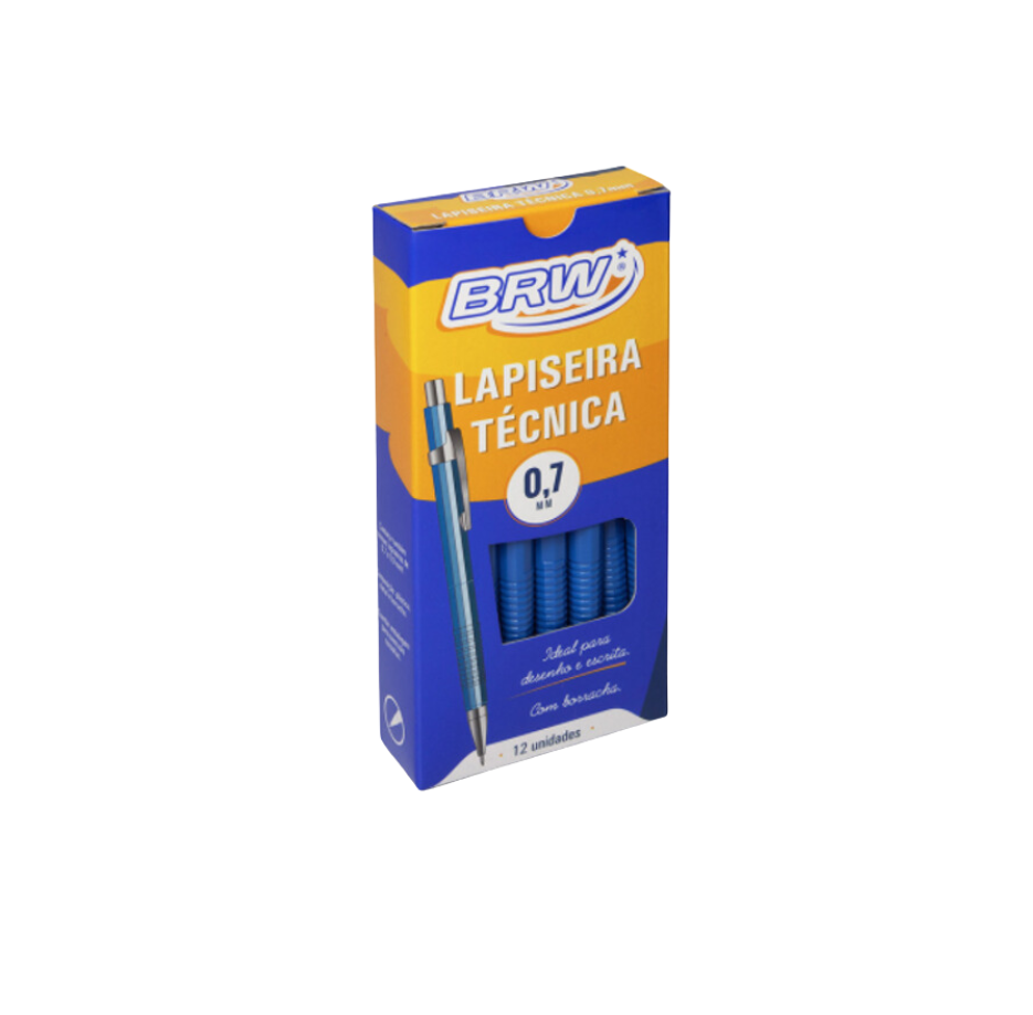 Lapiseira Técnica Azul BRW 0.7mm - Caixa C/ 12un
