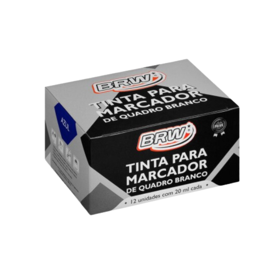 Tinta para Marcador de Quadro Branco BRW Azul cx c/ 12 un