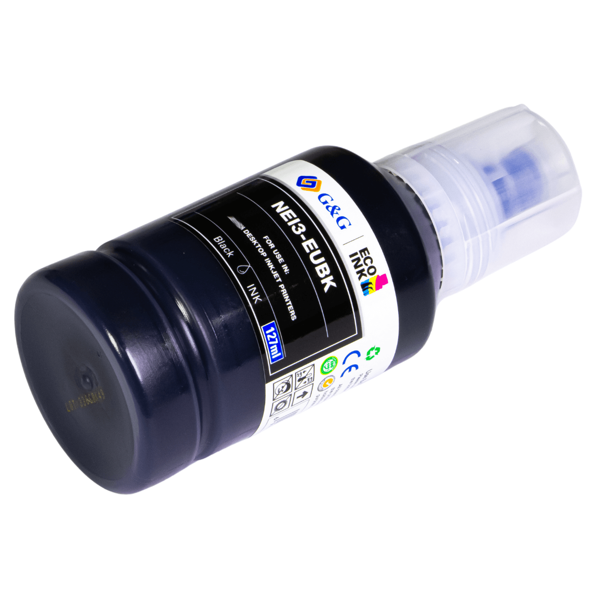 Refil de Tinta P/ Epson T504 T544 Preto Corante 127ml - G&G (NEI3-EUBK)