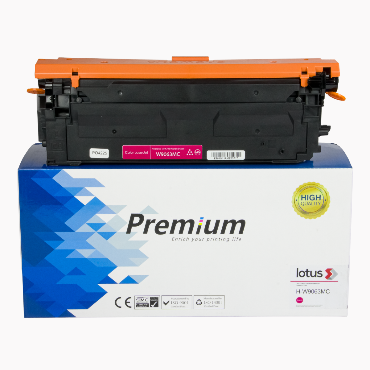 Cartucho de Toner P/ HP W9062 E55040 E57540 C/ Chip Magenta 12.5K - Lotus