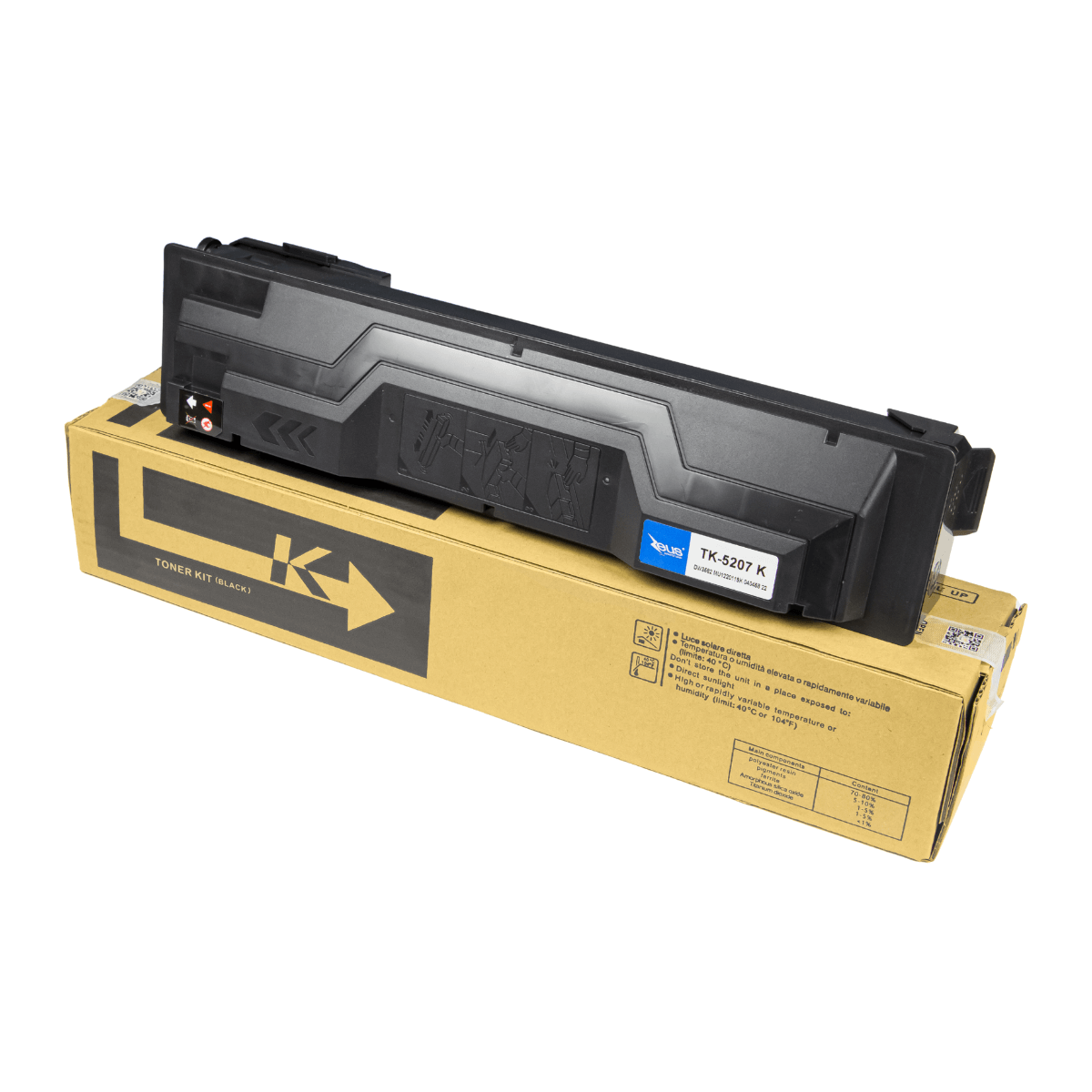 Toner Compatível Zeus TK5207 Black P/ Kyocera C/ Chip - 18K