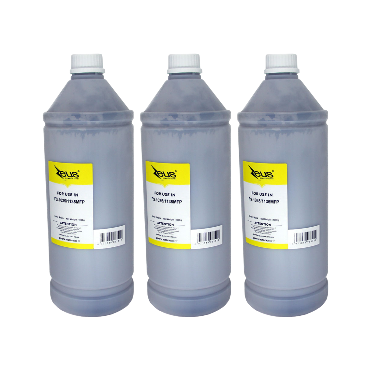 Kit 3x Refil de Toner Zeus Compatível P/ Kyocera TK18 TK1147 - 1Kg
