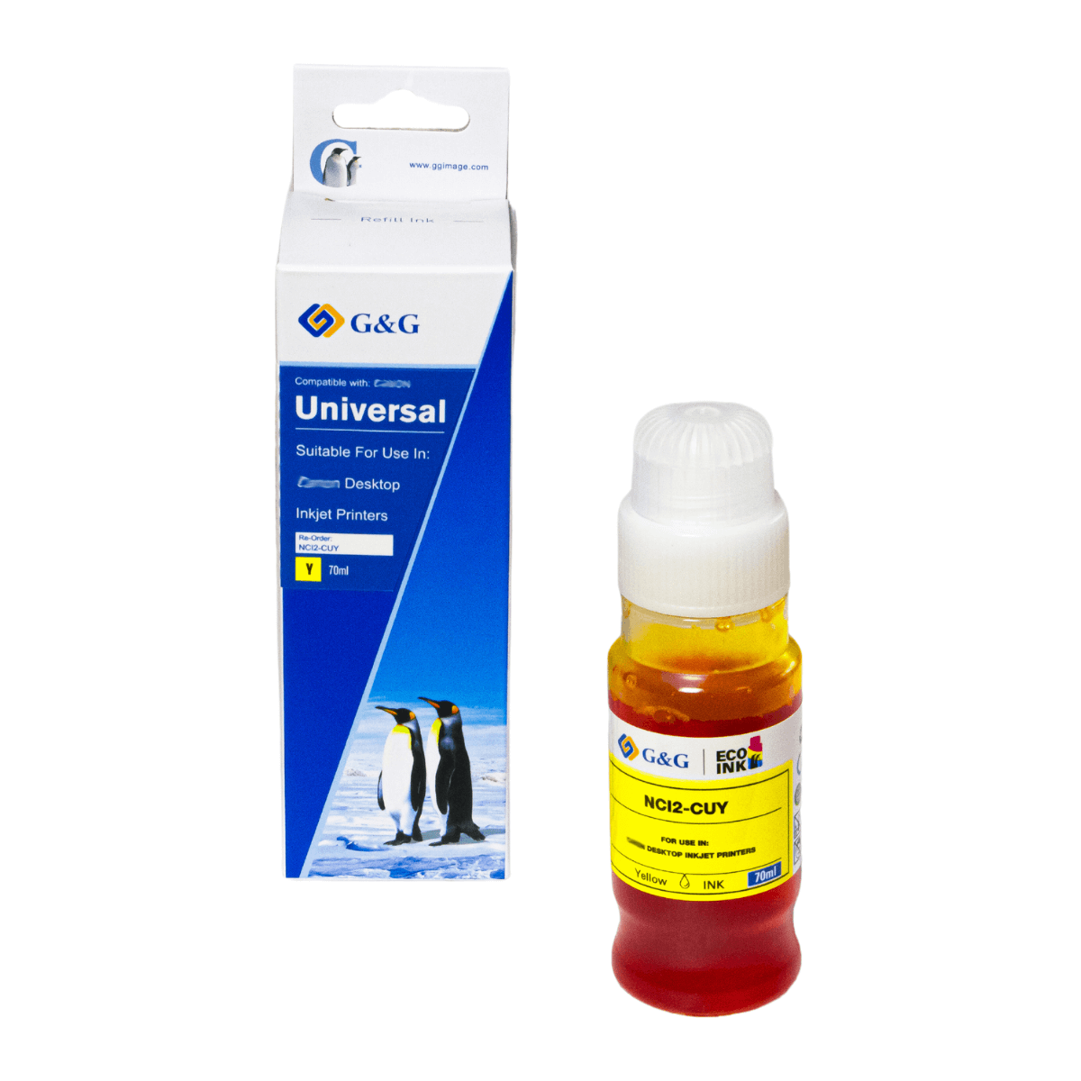 Refil de Tinta P/ Canon GI-10S Amarelo 7.7K 70ml (NC12-CUY) - G&G