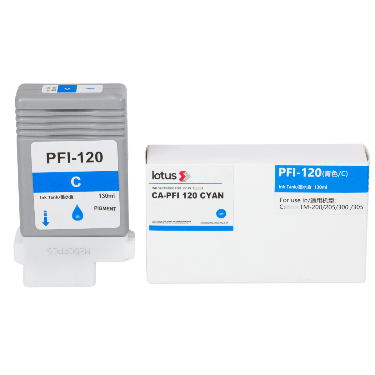 Cartucho de Tinta P/ Plotter Canon PFI-120 Ciano 130ml - Lotus
