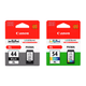 Kit Cartuchos de Tinta Canon PG-44XL CL-54XL Preto e Color - Originais