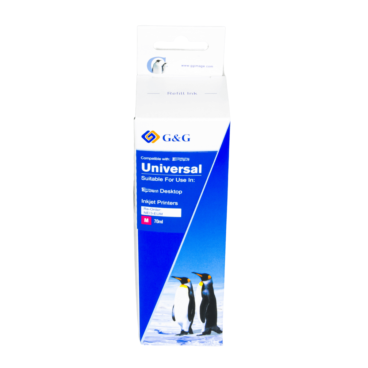 Refil de Tinta P/ Epson T504 T544 Magenta Corante 70ml - G&G (NEI3-EUM)