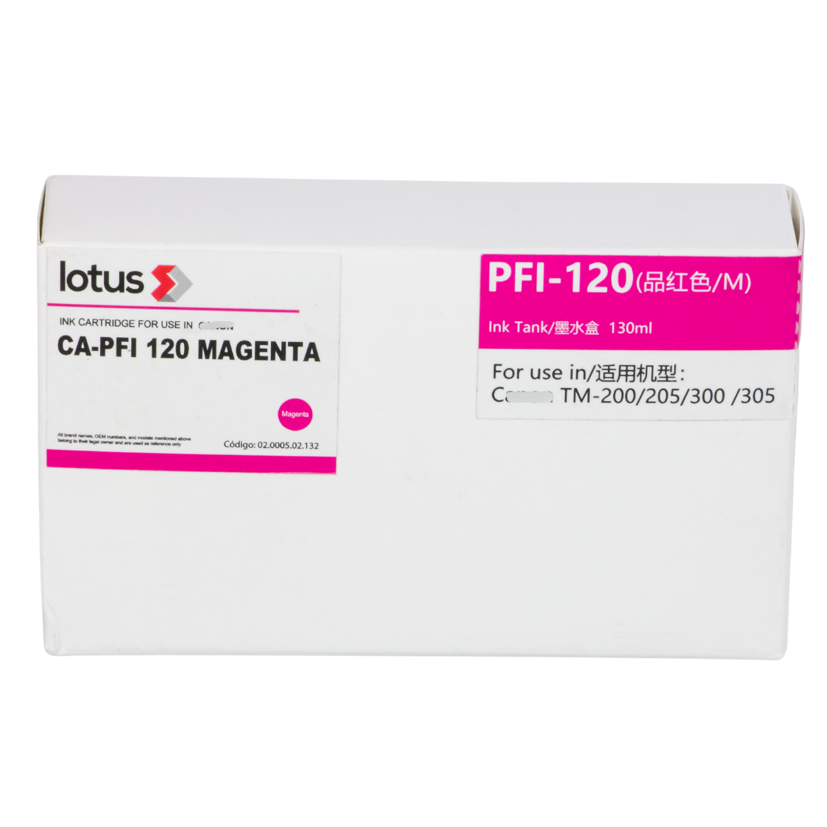 Cartucho de Tinta P/ Plotter Canon PFI-120 Magenta 130ml - Lotus