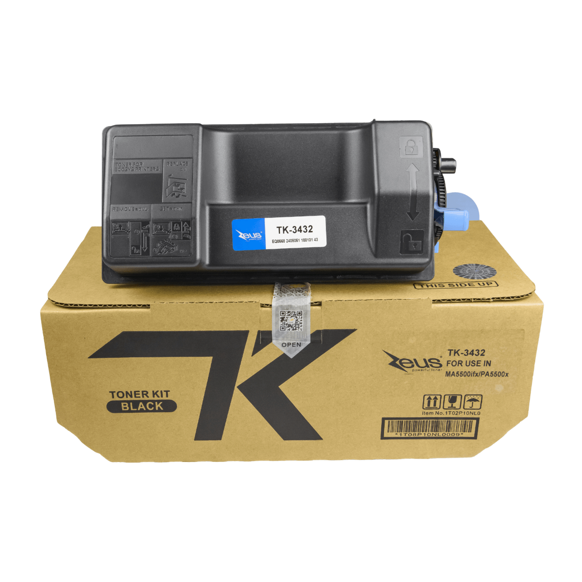 Kit 5x Cartuchos de Toner P/ Kyocera TK3432 X Preto C/ Chip 25K - Zeus