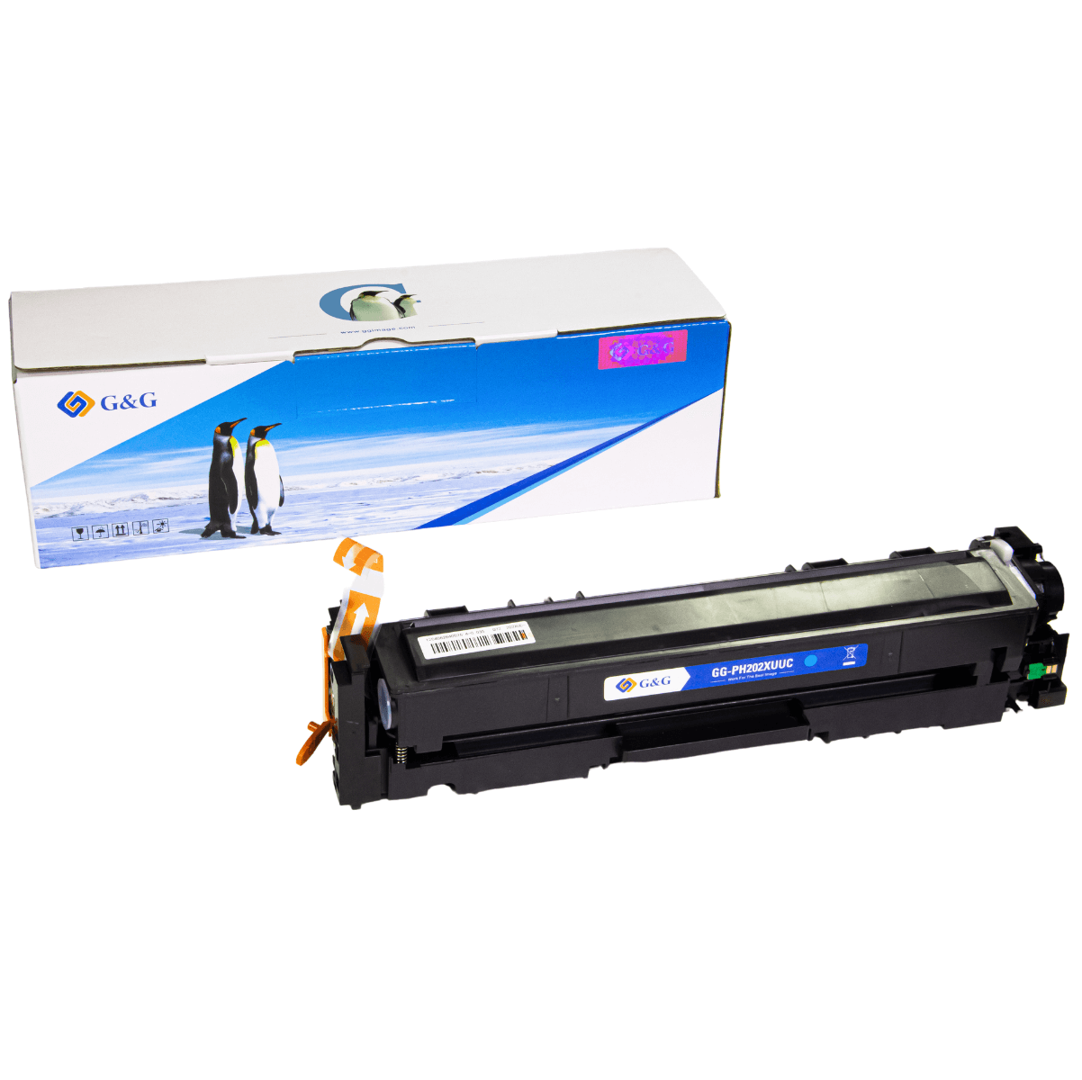 Cartucho de Toner P/ Canon e HP CF401X CF501X CRG054 202X Ciano C/ Chip 2.5K - G&G