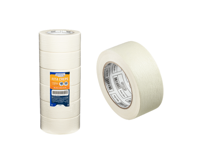 Fita Adesiva Crepe 48mm X 50m Embalagem Sanfonada 6un - BRW