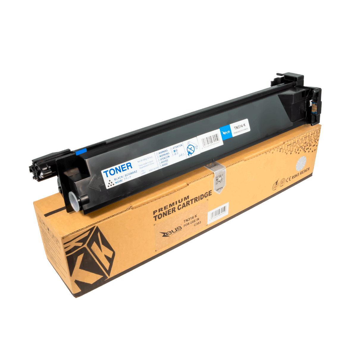 Toner Compatível C/ Minolta TN213 TN214, TN314 Preto C/ Chip 24K - Zeus